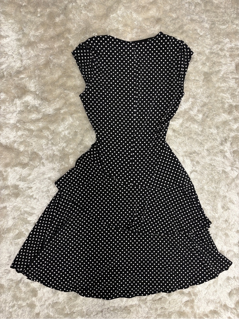 Elle Women’s Black Polka Dot Wrap Dress -A line - Picture 4 of 8